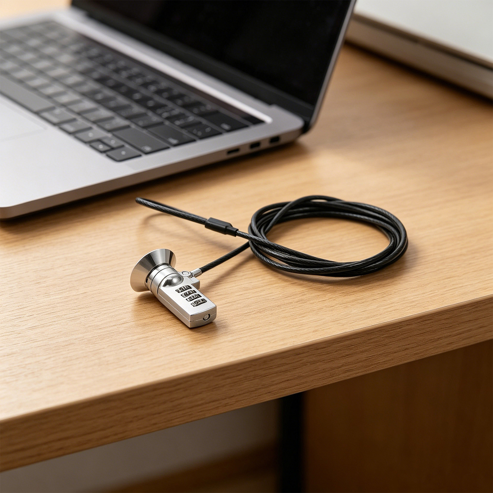 Cable Lock Laptop - 1 set combinatie-laptopslot, 4-cijferig, herstelbaar, draagbaar,