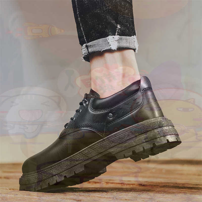 Office Tech Supply - Donker natuurlijk leer Mode-sneakers Tennis Herensneakers