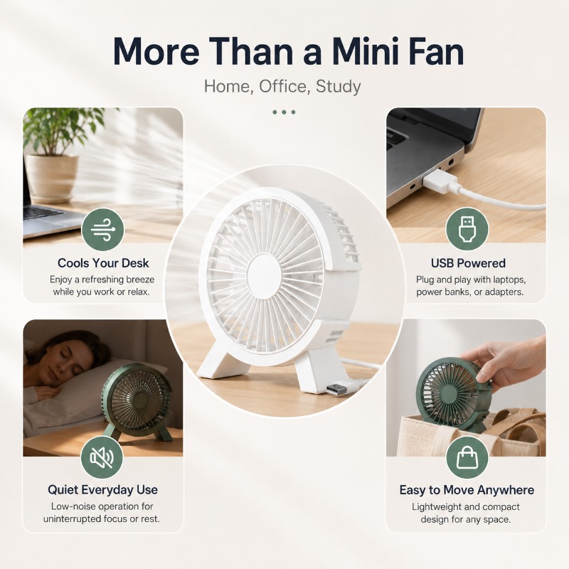 Mini USB oplaadbare tafelventi - Home Office Tech Gadgets recensie en prijs
