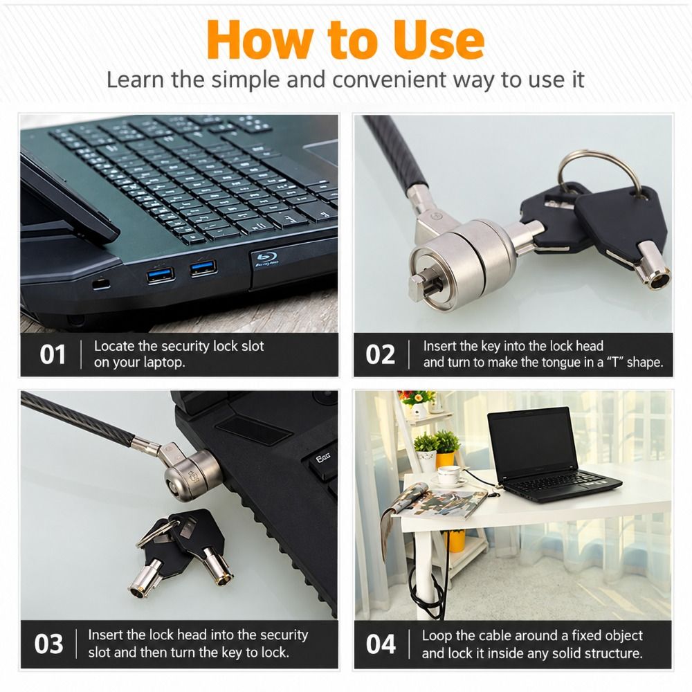 Stevige stalen kabelslot voor  - Cable Lock Laptop recensie en prijs